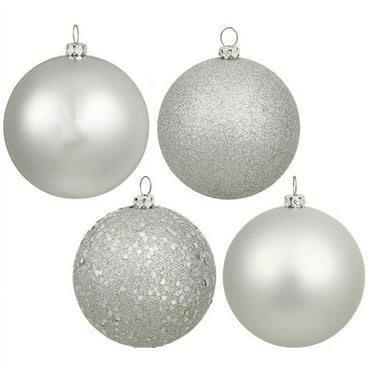 Silver 4 Finish Ball Ornament, 6 in. - Box of 4
