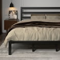 thumbnail image 3 of King Size Metal Platform Bed Frame with Headboard, Heavy Duty Steel Slat Support, Under-Bed Storage, No Box Spring Needed, Black, 3 of 8