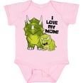 thumbnail image 3 of Inktastic I Love My Mom with Baby and Mommy Triceratops Boys or Girls Baby Bodysuit, 3 of 5