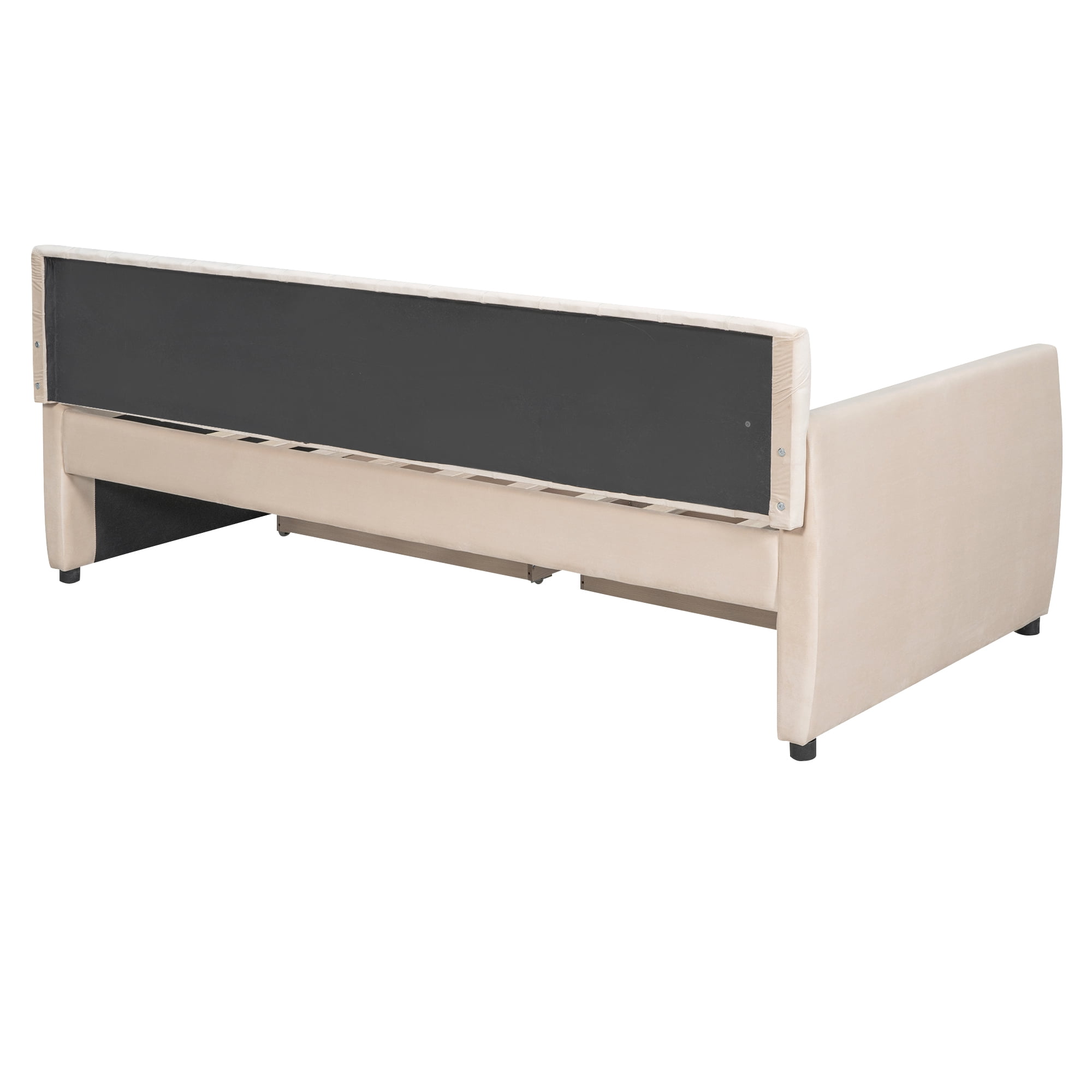 DEALTOPS Twin Size Upholstered Daybed with 2 Drawers for Bedroom Living Room Daybed Frame No Box Springs Need - Beige