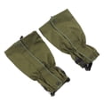 thumbnail image 2 of 1 par de polainas de tela Oxford impermeables, resistentes a la arena y transpirables, para botas de nieve, para senderismo, escalada, color verde militar., 2 of 14