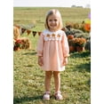 thumbnail image 5 of BemeyourBBs Toddler Baby Girls Halloween Dress Outfit Infant Baby Girl Summer Fall Plaid Gingham Dress Pumpkin Ghost Embroidered Crew Neck Puff Long Sleeve Holiday Party Dress, 5 of 9