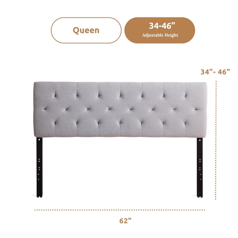 Rest Haven Eugene Diamond Tufted Upholstered Queen Headboard photo 2