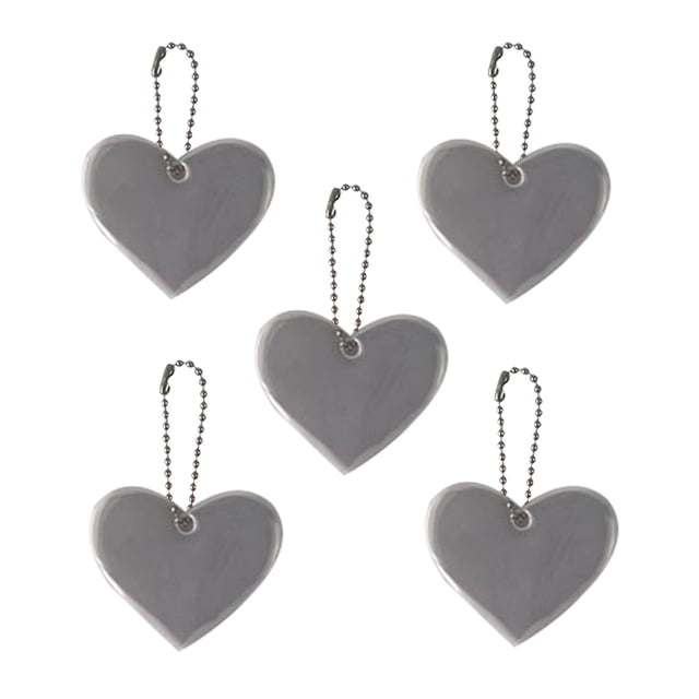 Dvkptbk The Reflector 5 Pcs Pendentif Réfléchissant Pendentif Réfléchissant d'Extérieur en Forme de Cœur Réfléchissant Convient pour Sac à Dos Vélo Marche Course Équipement de Voyage