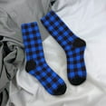 thumbnail image 5 of Cauagu Buffalo Plaid Blue Black Print Crew Socks for Women and Men,Adult Athletic Running Socks 1-Pair Sports Socks Work Gear Socks with Moisture Wicking, 5 of 6