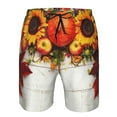 thumbnail image 4 of Yiaed Thanksgiving With Autumn Print Men's Swim Trunks with Lining Quick Dry Sports Shorts Beach Shorts Boardshorts-Small, 4 of 5