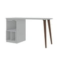 thumbnail image 4 of Hampton 53.54 Home Office Desk with 3 Cubby Spaces and Solid Wood Legs in White, 4 of 7