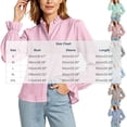 thumbnail image 3 of ClodeEU Women's Ruffle Collar Long Sleeve Button Down Shirt,Elegant Solid Dress Blouse Casual Top ,Women's Plus S, 3 of 4