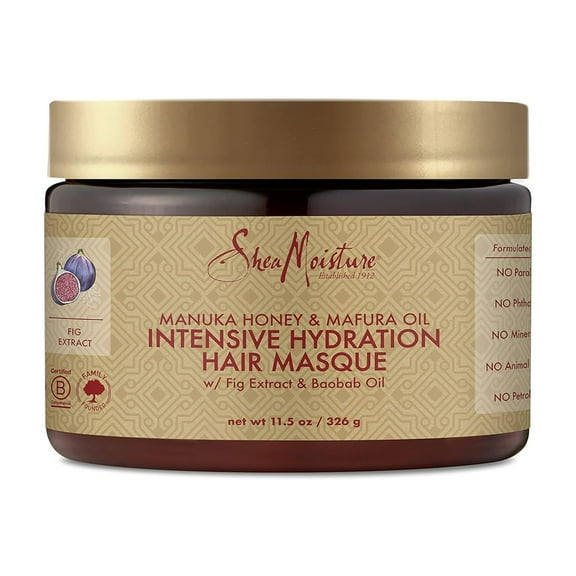 SheaMoisture Intensive Hydration Hair Masque Manuka Honey & Mafura Oil For Dry, Damaged Hair Deep Conditioning Hair Treatment 11.5 oz