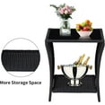 thumbnail image 6 of Kinbor Outdoor Side Table Wicker Rattan Side Tables, End Table for Patio with Glass Top Rattan Storage, Black, 6 of 8