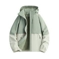 thumbnail image 1 of Styesk Vestes pour Hommes Homme Couleur Assortie Résistance à l'Eau Poches à Cordon Veste Extérieure à Capuche, 1 of 2