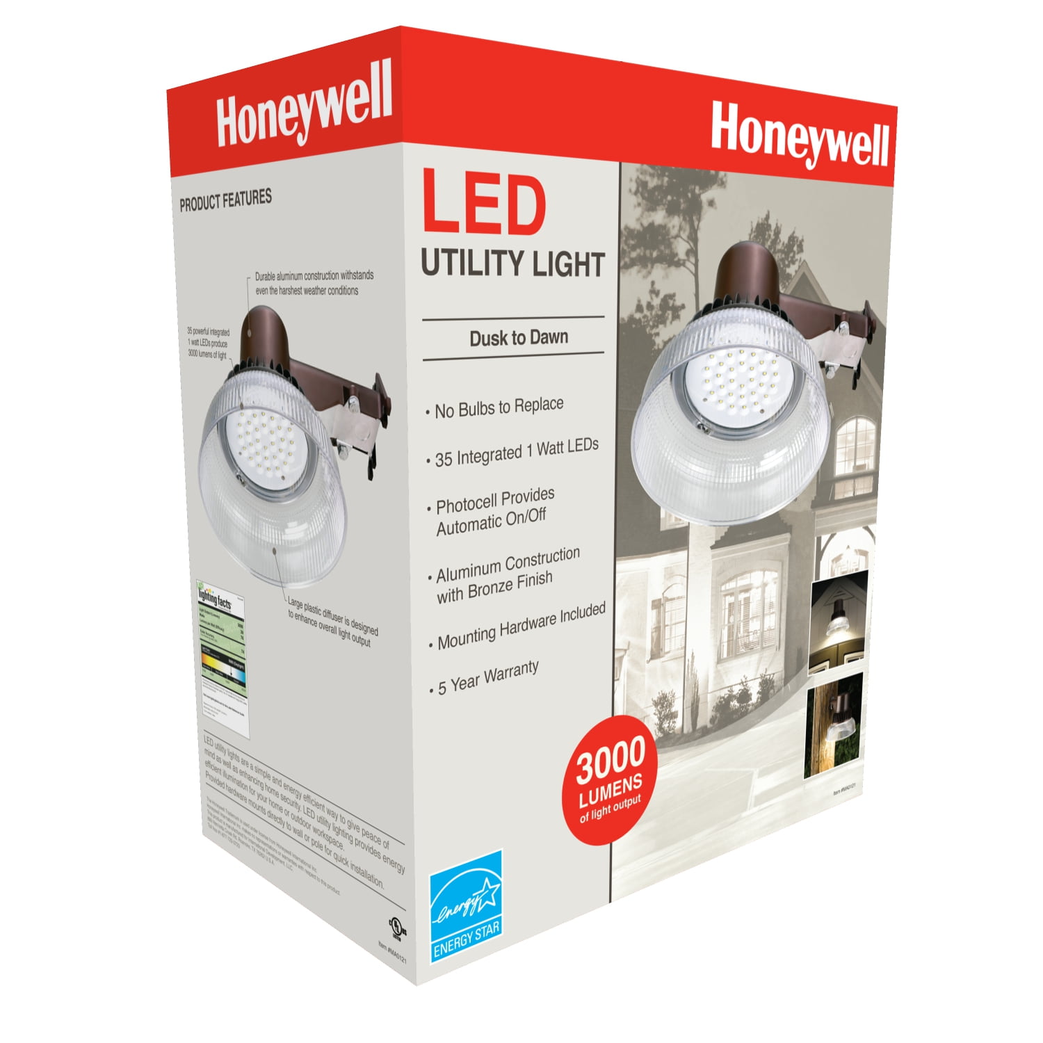 Honeywell 39-Watt Remington Bronze Outdoor Integrated LED Area Light