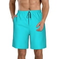thumbnail image 1 of Wukai Aqua Print Beach Trunks with Compression Liner Swimsuit Quick Dry Beach Sports Shorts with Pocket-Large, 1 of 6