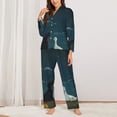 thumbnail image 2 of Salouo Farm Dog Duck Moonlight Pattern Women's Pajamas Set Long Sleeve Button Down Sleepwear Soft Pj Lounge Sets for women 2 Piece Pjs Set with Long Pants-Small, 2 of 7