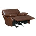 thumbnail image 4 of Southwick Pillow Top Arm Power Glider Recliner Saddle Brown, 4 of 8
