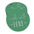 thumbnail image 1 of Inkdotpot 50 Pack Made With Love Text Favor Paper Tags Craft Real Silver Foil Hang Tags, 1 of 6