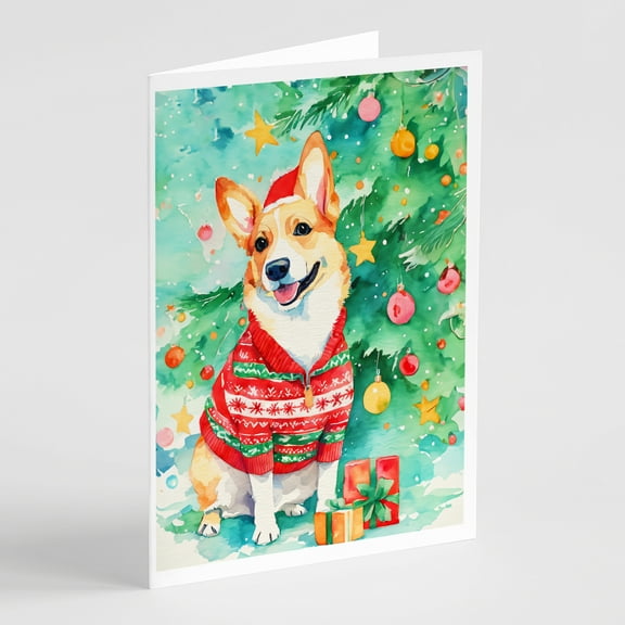 Corgi Christmas Greeting Cards Pack of 8 7 in x 5 in