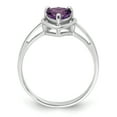 thumbnail image 2 of Primal Gold 14 Karat White Gold 6mm Heart Amethyst Ring, 2 of 6