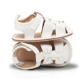 thumbnail image 6 of Otqutp Toddler Leather Soft Open Toe Sandals Adjusted Strap Flat Wide Shoes Summer Barefoot Beach Pool Baby Girls Sandals, 6 of 8