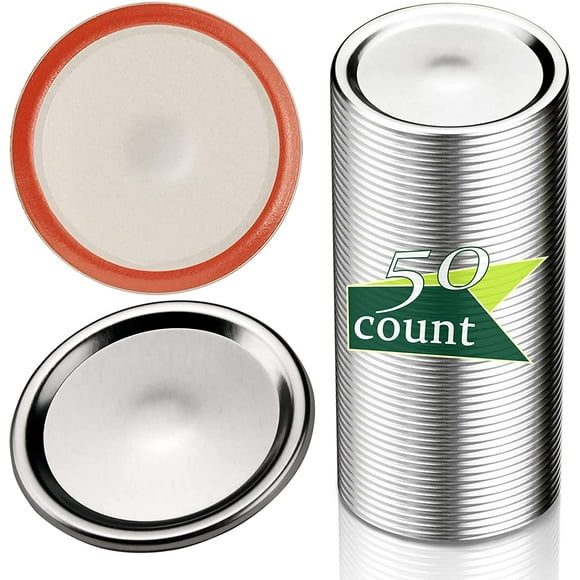 50 Couvercles de Mise en Conserve à Ouverture Régulière pour Pots Mason, Pots Ball Ou Kerr