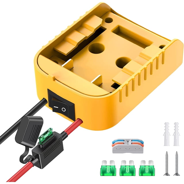 Power Wheels Adapter for Dewalt 20V Battery Adapter Power Wheels Battery Conversion Kit with Switch, Fuse & Wire Terminals, 12AWG Wire, Power Connector for DIY Ride On Truck, RC Car Toys and Robotics