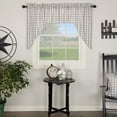 thumbnail image 2 of VHC Brands Farmhouse Kitchen Window Curtains-Annie Buffalo Check White Lined Swag Pair, 36x36x16, Grey, 2 of 8