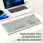 AJAZZ AK992 Wired Mechanical Keyboard Gasket Construction Colorblocked Keycaps Monochrome Backlight 99 Keys