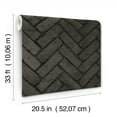 thumbnail image 6 of Chesapeake Canelle Black Brick Herringbone Wallpaper, 6 of 7