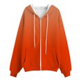 thumbnail image 5 of Women's Hoodies Sweatshirts Casual Zip Hoodie with Front Pockets for Women Everyday Comfort Orange S, 5 of 5