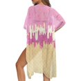 thumbnail image 5 of HELLHERO Polyester Bathing Suit Cover Up for Beach Short Sleeve Free Size Long Kimono Swimsuit Cover Up Ice Cream Print, 5 of 6