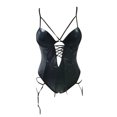 thumbnail image 4 of Bra & Brief Sets Print Leather Underwear Mesh Stitching Temptation Patchwork Underwear, 4 of 6