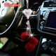 thumbnail image 4 of Accesorios ostentosos para coche para hombre y mujer, abalorios de espejo con vista de corazón de amor blanco y Borgoña, accesorios colgantes de la suerte, 4 of 5