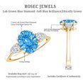thumbnail image 6 of Rosec Jewels IGI Certified 2 Ct Lab Grown Blue Diamond Engagement Ring (VS1 Grade) - Three Stone Ring for Women, 18K Yellow Gold, US 10.00, 6 of 9