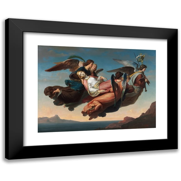 Karl von Blaas 14x11 Black Modern Framed Museum Art Print Titled - The Miraculous Translation of the Body of Saint Catherine of Alexandria to Sinai (1860)