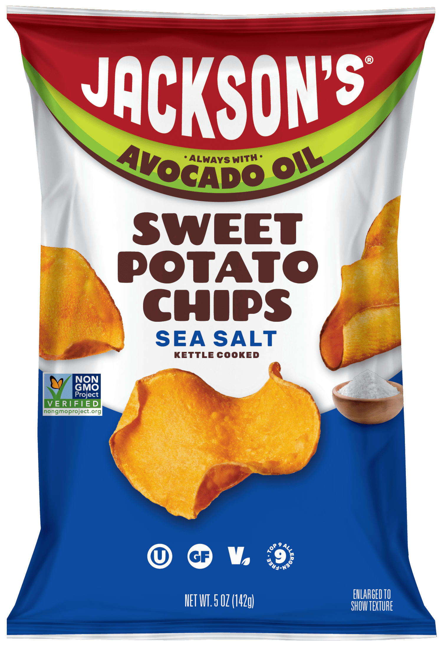 Jackson's, Kettle Cooked Sweet Potato Chips, 16 oz, Avocado Oil