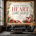 thumbnail image 6 of Heart Motivational Decorated with Botanical Elements Main Give, Mystical Fantasy for Space Lovers, Galaxy Room Decor, Christmas Gift, Tapestry Wall Hanging for Bedroom and Dorm, 6 of 7
