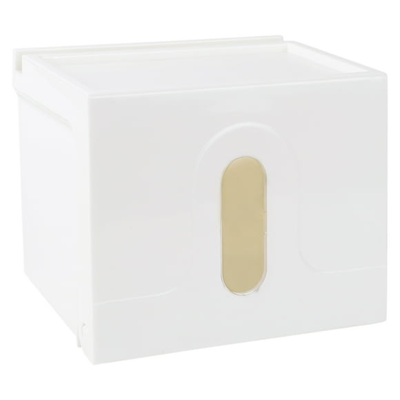 Wall Mounted Toilet Rolled Paper Holder Tissue Paper Dispenser Box(White)