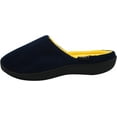 thumbnail image 2 of Norty Mens Slippers - Memory Foam Mule and Clog Slippers - Faux Suede, Microfiber or Flannel 40822-XX-Large Navy/Yellow, 2 of 7