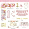 thumbnail image 2 of Baby Girl 1st Birthday Decorations, First Birthday Decorations for Girl, Little Miss Onederful Backdrop Balloon Banner Boxes Crown for Pink One Year Old Birthday Party Supplies, 2 of 7