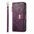 thumbnail image 2 of For Motorola Moto Edge 60 5G Wallet Case with Card,PU Leather Phone Case Flip Protective Cover Wrist Strap Zipper Credit Card Slots Magnetic Snap Protective Cover,Purple, 2 of 7