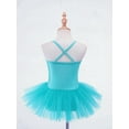 thumbnail image 6 of iiniim Kids Girls' Shiny Sequins Splice Tulle Tutu Princess Dress Leotard Ballet Dance Size 2-12 Blue 3-4, 6 of 7