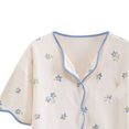 thumbnail image 3 of Conjunto de pijama para mujer, ropa de dormir de manga corta con botones, ropa de dormir de dos piezas, decoración floral, 3 of 8