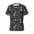 thumbnail image 3 of Yiaed Anchors Print Mens Short Sleeve Tight Fit T-Shirt, Crewneck Casual Tee-Small, 3 of 5