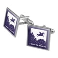 thumbnail image 1 of I Want to Believe Unicorn UFO Funny Humor Square Cufflink Set - Silver or Gold, 1 of 6