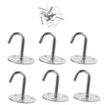 thumbnail image 2 of Stainless Steel Wall Mounted Hooks for Decoration Silver Color Fits Many Styles 6 Pieces, 2 of 2