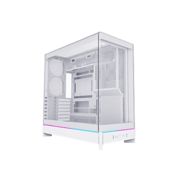 MONTECH HS02, ATX Mid-Tower PC Case, Gaming PC, High-Airflow, Reversible Layout, Sturdy Curved Tempered Glass Front Panel, Sink-in Design, Toolless Panels, White, US