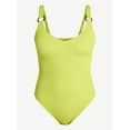 thumbnail image 5 of Time and Tru Women's and Women’s Plus Crinkle Plunge One-Piece Swimsuit, Sizes XS-3X, 5 of 6