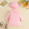 thumbnail image 3 of WhouRiu Newborn Girl' Winter Coat Floral Print Peter Pan Collar Long Jacket with Hat Baby Stylish Autumn Warm Coats Pink,Sized 6-9 M, 3 of 7