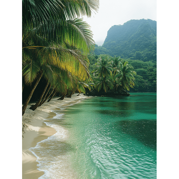 Tropical Beach Palm Trees Canvas Print/Wall Art, Perfect for Living Room, Bedroom, Office, Bathroom, and Hotel Decoration.