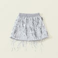 thumbnail image 2 of RUTAYY Children Girls Dress Fringe Sequin Skirt Summer Chic A-Line Skirt Boho Chic Dress, Silver, 4-5 Years, 2 of 9
